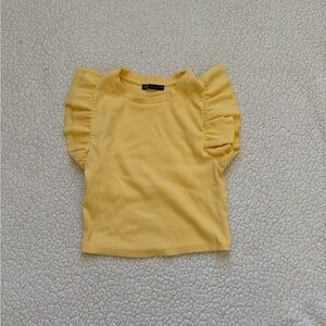 Zara Yellow Ruffled Sleeve Top